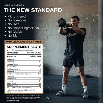 Raw Nutrition Proteina Isolatada 1.97 (892 gr) Lbs Dark Chocolate